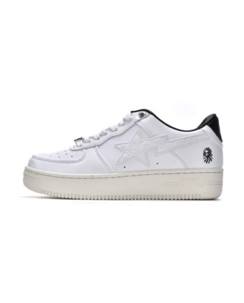 Bapesta Bathing Ape Bape Sta Low White Black 1H70-191-022