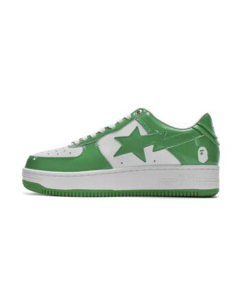 Bapesta A Bathing Ape Bape Sta Low White Green 1H70-191-001